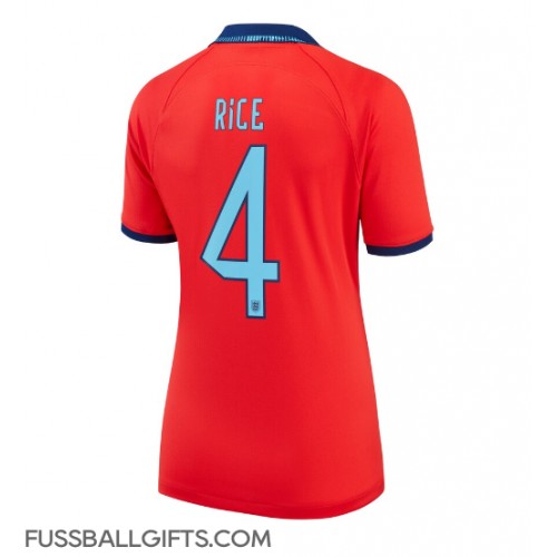 England Declan Rice #4 Fußballbekleidung Auswärtstrikot Damen WM 2022 Kurzarm